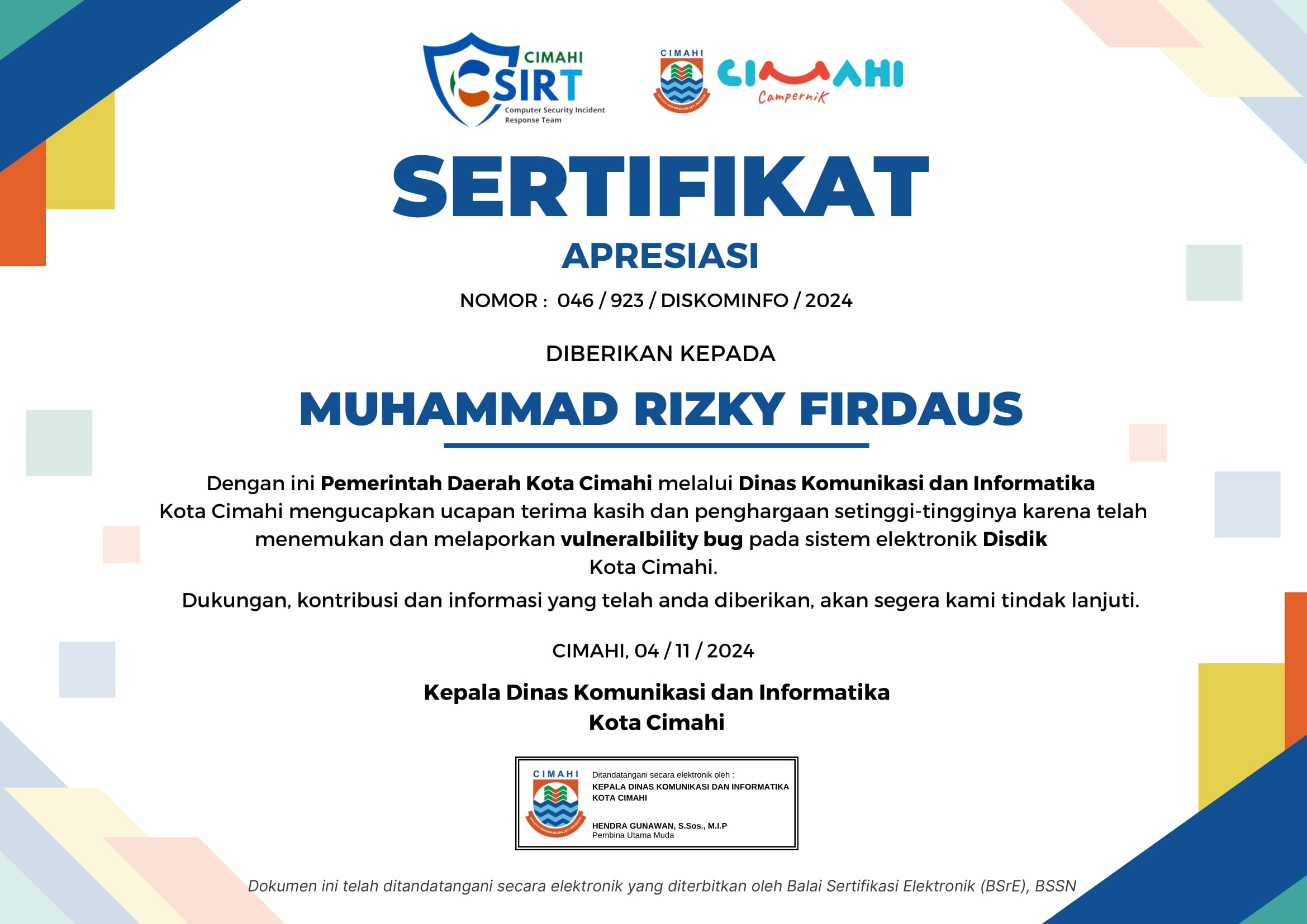 Certificate 13