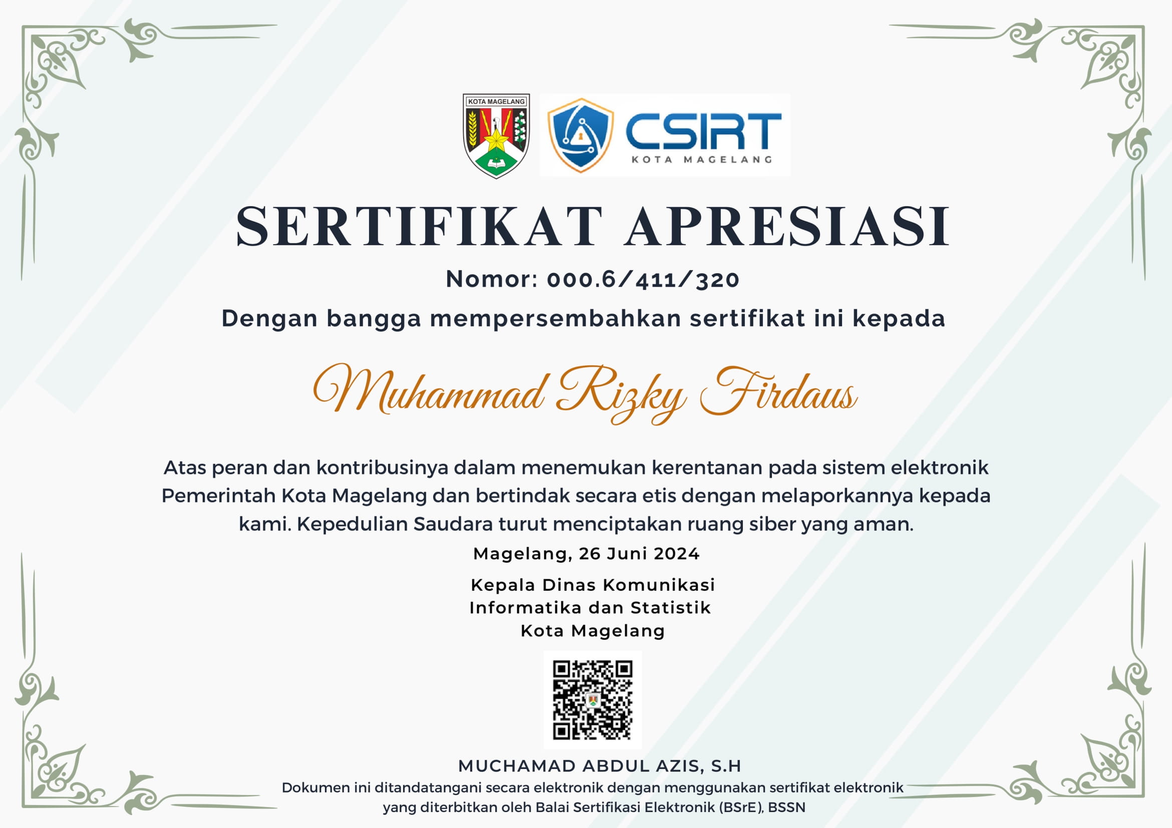 Certificate 26